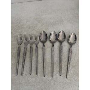 8 Pieces Stanley Roberts Glossy Winthrop Stainless Flatware Mixed Lot Textured